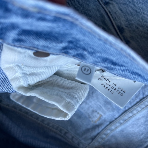 GRLFRND Helena Light Blue Straight Leg Jeans with Frayed Hem 27 - Picture 4 of 5